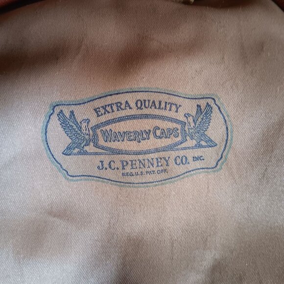 1930's Vintage J.C. Penney Waverly Caps sz 7 Men's Tweed Newsboy Cap Herringbone - Picture 4 of 10